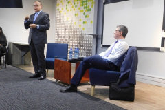 Aongus Hegarty, Dell Technologies EMEA President and Mohammed Admin, Dell Technologies Senior VP MERAT share wisdom with the Khulisa Academy students